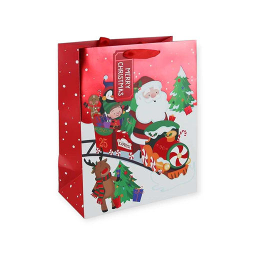 Picture of CHRISTMAS SANTA TRAIN GIFT BAG LARGE